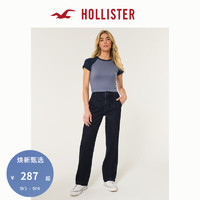 HOLLISTER24秋辣妹宽松高腰深色水洗老爹牛仔裤女 KI355-4262 深色水洗 160/58A 000标准版