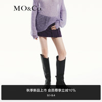 MO&Co.2024秋紫芋色工装风低腰棉质牛仔裙裤休闲裤MBD3SOT015 紫芋色 25/XS