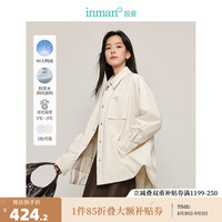茵曼（INMAN）防泼水白鸭绒时尚衬衫式轻羽绒服2024冬女装新款休闲保暖外套上衣