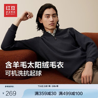 红豆含羊毛的太阳绒休闲舒适男士毛衣 暮云灰S5 180/100B