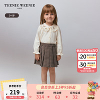 Teenie Weenie Kids小熊童装24秋女宝宝甜美娃娃领荷叶边衬衫 象牙白 90cm