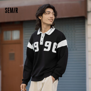 Semir 森马 男士卫衣四季休闲男士运动上衣潮 黑白色调00391 180/96A/XL