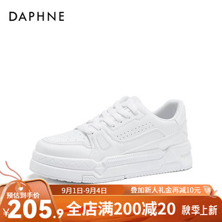 达芙妮（DAPHNE）小白鞋女2024拼色女鞋夏季休闲鞋女百搭LPP 白色【百搭经典】 35