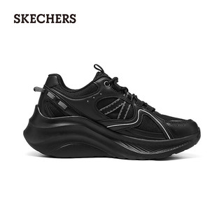 斯凯奇（Skechers）2024夏季女增高厚底运动鞋时尚百搭 全黑色/BBK 39