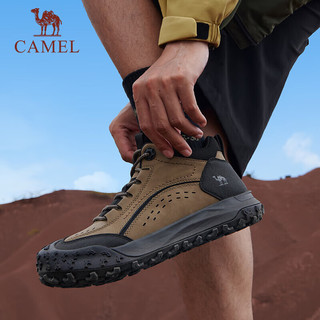 骆驼（CAMEL）抓地防撞护足工装靴户外徒步登山鞋男 G14W379616 卡其 43 