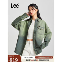 Lee24早秋Oversize中蓝女长袖牛仔衬衫LWT008278203 中蓝色 M