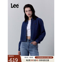 Lee24早秋舒适版短身款深蓝色女长袖牛仔衬衫A06288 深蓝色 XS
