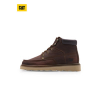 CAT 卡特彼勒 男士户外休闲工装靴高帮复古单鞋 棕色 40