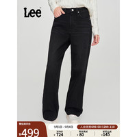 李 Lee24早秋428舒适直筒磨毛黑色女保暖牛仔裤潮LWB100428100 黑色 24