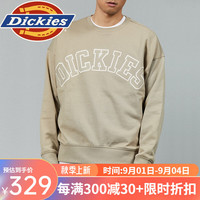 dickies字母LOGO贴布绣美式圆领毛圈布卫衣 休闲百搭卫衣男 DK013103 沙色 L