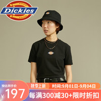 dickies女式短款LOGO短袖T恤 舒适百搭修身短袖 DK012314 黑色 L