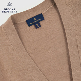 布克兄弟（BrooksBrothers）男士24早秋绵羊毛简约针织毛衣开衫 2004-卡其色 S