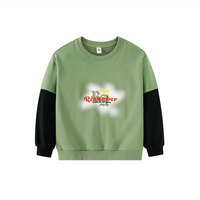 小猪班纳童装2024秋装新款儿童中大童男童上衣圆领长袖套头针织衫