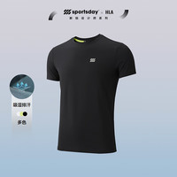 HLA海澜之家T恤春秋24新SUWUKOU联名印花短袖男HNTBW3W194A 黑色HE 180/96A XL151~164斤