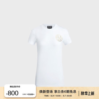 VERSACE 范思哲 Jeans Couture24春夏女士V-EMBLEM印花短袖T恤 白色 L L(170/96A)