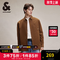 杰克·琼斯（JACK&JONES）男装秋季衣服宽松外穿衬衣灯芯绒休闲长袖衬衫男薄外套衬衫式外套 F09 橡胶棕 165/88A/XS