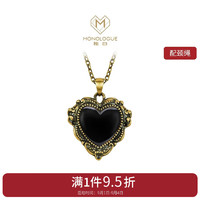 CHOW TAI FOOK 周大福 MONOLOGUE独白 黑桃心定价黄金足金镶玉髓吊坠 MR655