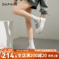 达芙妮（DAPHNE）达芙妮厚底增高小白鞋女鞋2024春季新款鞋子女百搭松糕底休闲鞋LP