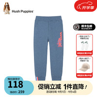 暇步士（Hush Puppies）童装儿童男女童柔软舒适百搭时尚休闲长裤 浅蓝花纱C款 110cm