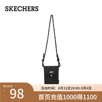 斯凯奇（Skechers）2024夏季单肩斜挎包休闲潮流防泼水时尚潮流手机包 碳黑/0018 99