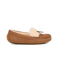 UGG 女士时尚舒适平底圆头溢毛边饰休闲便鞋乐福鞋 1166754 栗色 39