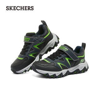 斯凯奇（Skechers）岚霖系列时尚魔术贴男童中大童透气406390L 海军蓝色/柠檬色/NVLM 38码