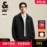 杰克·琼斯（JACK&JONES）男装衣服秋冬休闲翻领夹克加棉棉服男静奢风短款棉衣厚毛呢外套