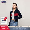 TOY JEANS24新款秋冬女装棉羊绒混纺拼色翻领绞花肌理感针织开衫19373