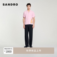 SANDRO【联名系列】2024秋季男女同款粉色衬衫SHPCM01193 60/粉色 L