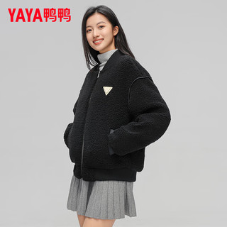 鸭鸭羽绒服鸭鸭（YAYA）羽绒服短款2024年冬季时尚棒球领简约百搭保暖外套HY 青光黑色 180/96A(XL)