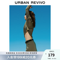 UR2024秋季女装街头休闲工装风调节扣短款半裙UYV540002 卡其绿 XXS