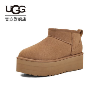 UGG 女士舒适时尚经典迷你纯色厚底保暖休闲短筒雪地靴 1135092