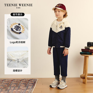 Teenie Weenie Kids小熊童装24秋男童经典撞色贴布绣棒球外套 藏青色 130cm