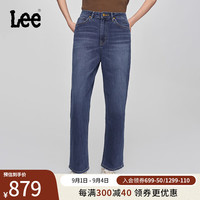 Lee24早秋舒适直脚中蓝色女牛仔裤潮流LWB008885100 中蓝色 25