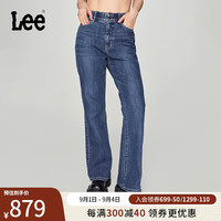 李 Lee24早秋美颜牛仔427标准高腰喇叭中蓝色女牛仔裤潮 中蓝色 25
