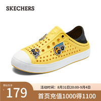 斯凯奇（Skechers）童鞋2024年夏季男童一脚蹬舒适406811L 黄色/黑色/YLBK 37码