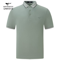 七匹狼【商场同款】短袖t恤男夏季新款桑蚕丝凉感翻领男士商务休闲男装