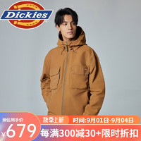 dickies秋冬大容量口袋连帽宽松外套城市轻户外夹克男女 DK0A87E 鸭棕色 S