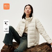 海澜之家（HLA）羽绒服女24火山岩保暖鸭绒外套女装冬季 米杏Y5 170/92A XL130-145斤