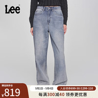 Lee24早秋428舒适高腰直脚浅蓝女牛仔裤LWB100428101 浅蓝色 25