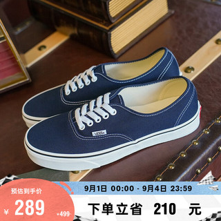 VANS范斯 Authentic藏蓝少年感男女鞋帆布鞋 蓝色 34.5