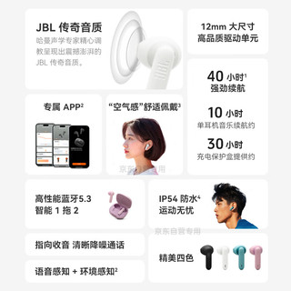 JBL 杰宝 WAVE FLEX 2 半入耳式真无线降噪蓝牙耳机 曜石黑