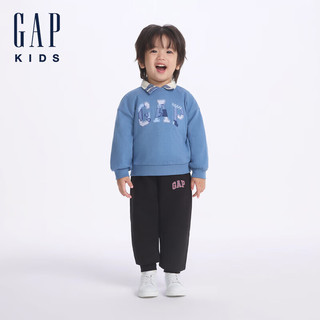 GAP【大小童同款】男童2024秋冬仿羊羔绒针织裤儿童装646130 黑色 100cm(2-3岁)亚洲尺码