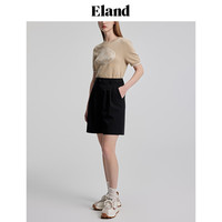 ELAND衣恋T恤女短袖毛衣圆领套头针织衫短款复古学院风春夏