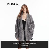 MO&Co.2024秋新品手工拉毛含绵羊毛马海毛厚实毛衣外套MBD3CAR034