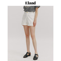 ELAND衣恋牛仔短裤女卷边裤脚收腰直筒裤2024夏新款