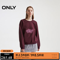 ONLY2024秋季新款运动潮流字母宽松落肩袖圆领卫衣女|12439S030