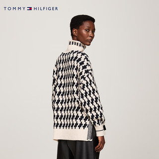 TOMMY HILFIGER24新款秋冬女装时尚提花高领宽松羊毛衫