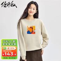 佐丹奴联名卫衣女新款趣味卡通猫咪印花圆领长袖套头衫女99394365 9