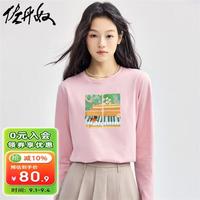 佐丹奴联名T恤女新款纯棉趣味漫画卡通印花圆领长袖上衣99394319 7